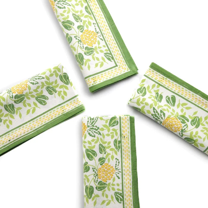 Pineapple Party Green and Yellow Napkins