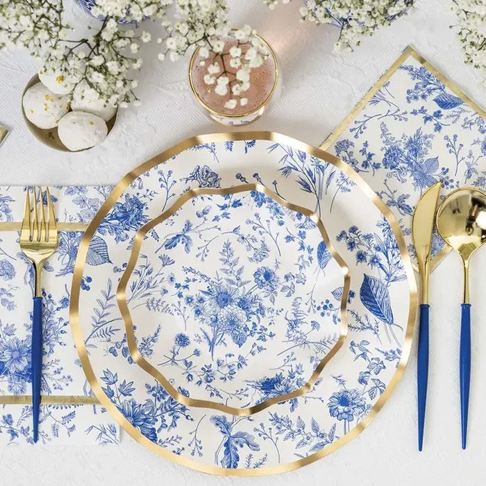 Plastic Cutlery/24 Piece - Service for 8/Blue, Gold or Silver
