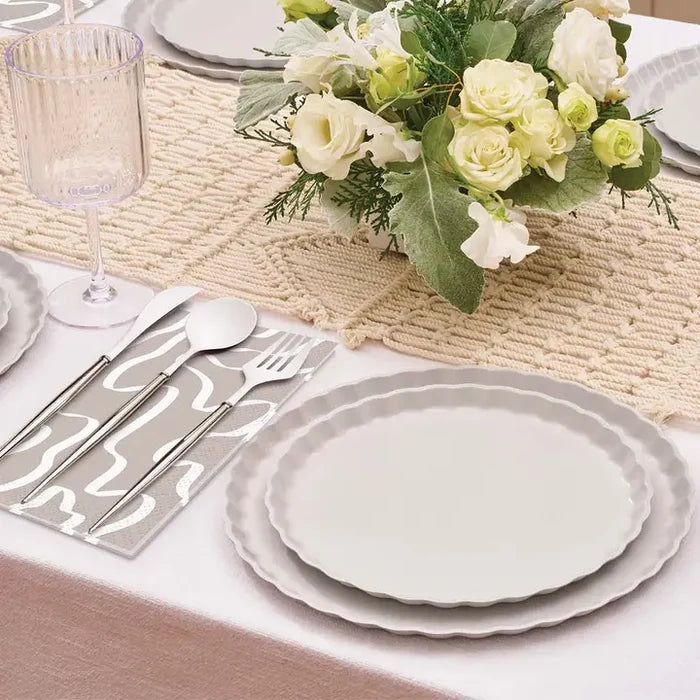 Plastic Cutlery/24 Piece - Service for 8/Blue, Gold or Silver