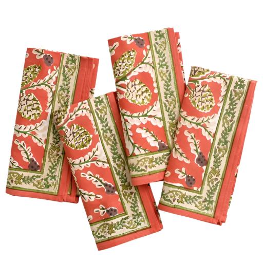 Pomegranate Harvest Pinecone Napkin - Set of 4