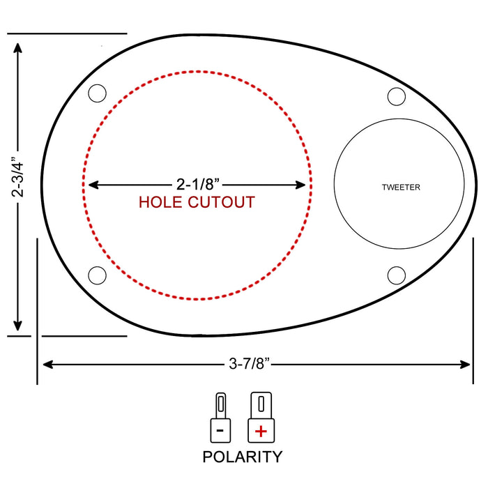 speaker hole cutout diagram