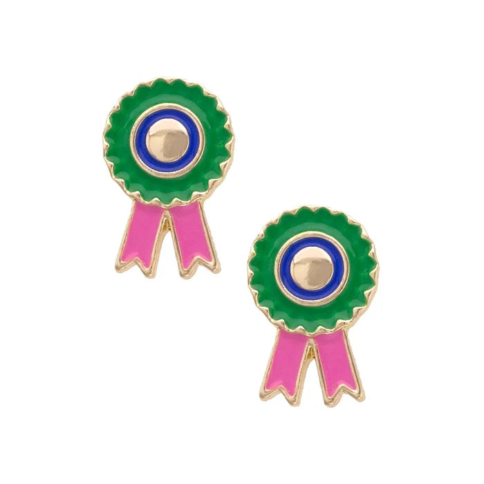 Prize Winning Ribbon Enamel Stud
