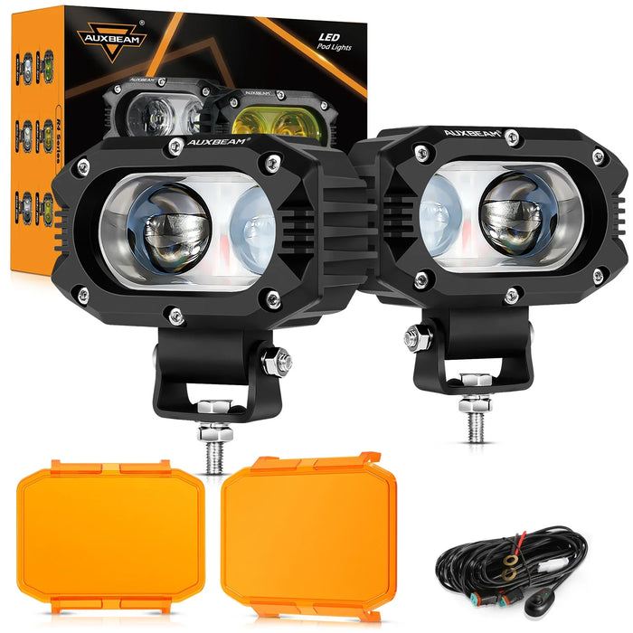 2Pcs Pod Lights / Dark Amber Covers