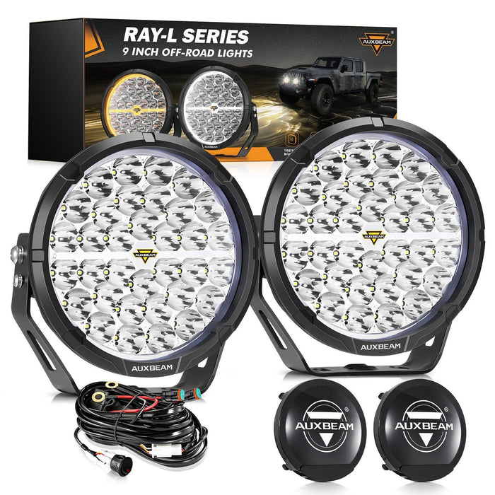 🔥 9 Inch Driving Lights+Black Covers