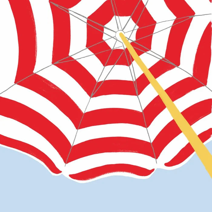 Red Beach Umbrella Cocktail Napkin