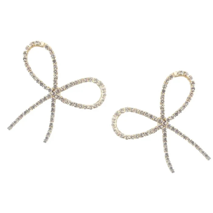 Rhinestone Bow Earrings