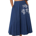 Sara Embroidered Poplin Skirt - Byzantine
