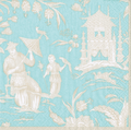 Silk Road Toile Robin's Egg Cocktail Napkin