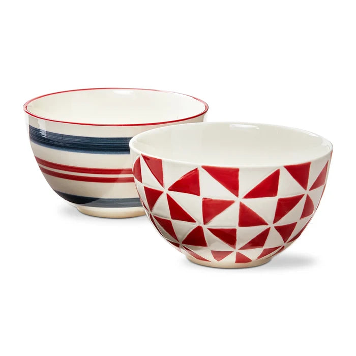 Snack Bowls - Summer Stripe & Red Pinwheel