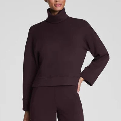 SPANX Airessentials Cropped Turtleneck -Truffle Brown