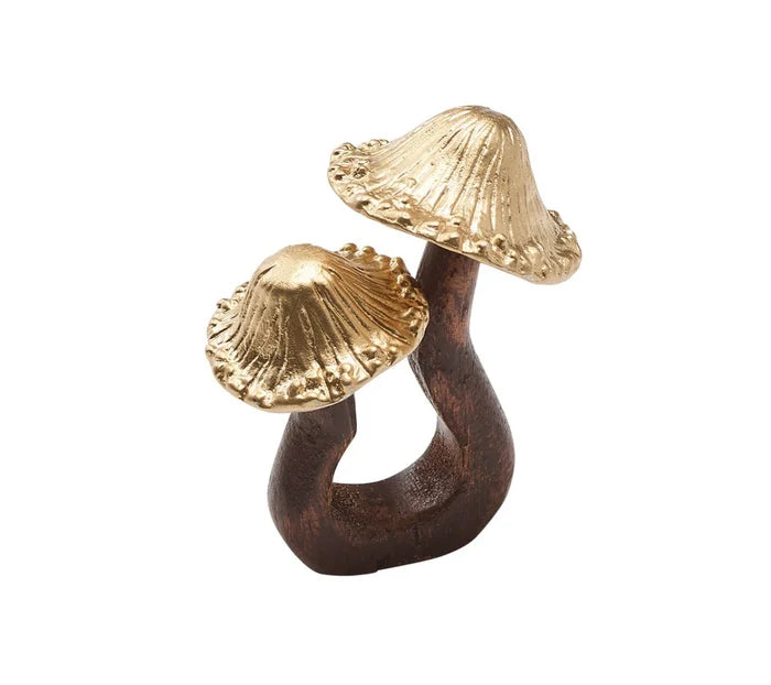 Sprout Napkin Ring in Brown & Gold