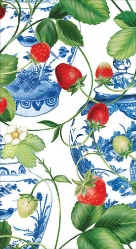 Strawberries and Cream  Guest Towel Napkins