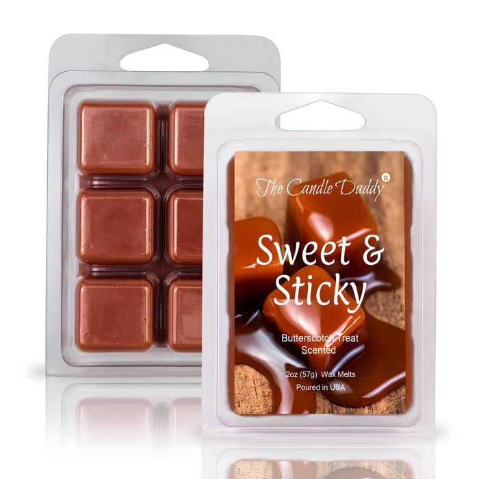 Sweet & Sticky - Butterscotch Treat Scented Wax Melt - 1 Pack - 2 Ounces - 6 Cubes - The Candle Daddy
