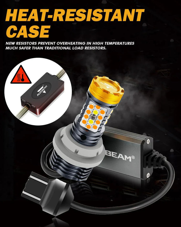 🆕T20 7443 7440 LED Front Turn Signal & DRL Light Bulbs 800% High Brightness CAN-Bus Error Free Dual Color Switchback White & Amber B31 Series | 2 Bulbs