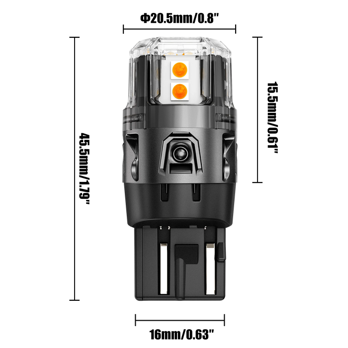 🆕T20 7443 7440 LED Turn Signal Light Rear/Front, Side Marker Light Bulbs 13W 500% High Brightness CAN-Bus Error Free 3000K Amber B52 Series | 2 Bulbs