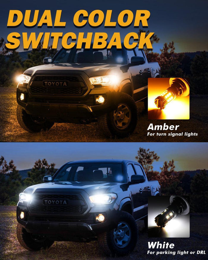 🆕T20 7443 LED Front Turn Signal & DRL Light Bulbs 50W 4000LM CAN-Bus Error Free Dual Color Switchback White & Amber B21-PRO Series | 2 Bulbs