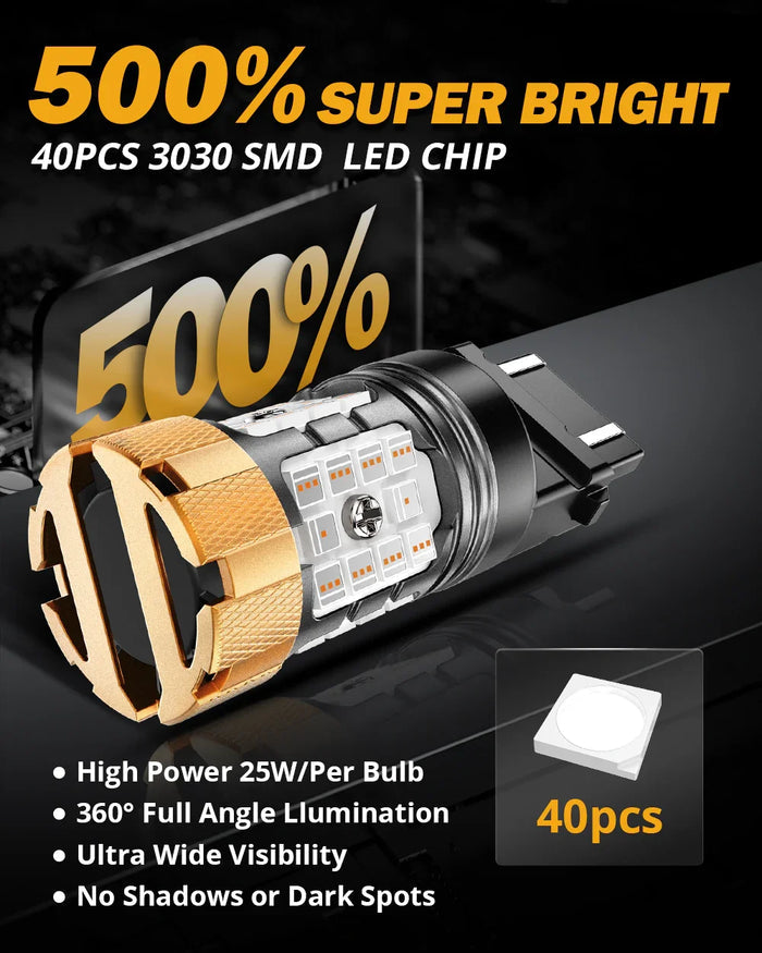 🆕T25 3157 3156 LED Brake/Tail Light Bulbs 50W 4000LM CAN-Bus Error Free Red B21-PRO Series | 2 Bulbs