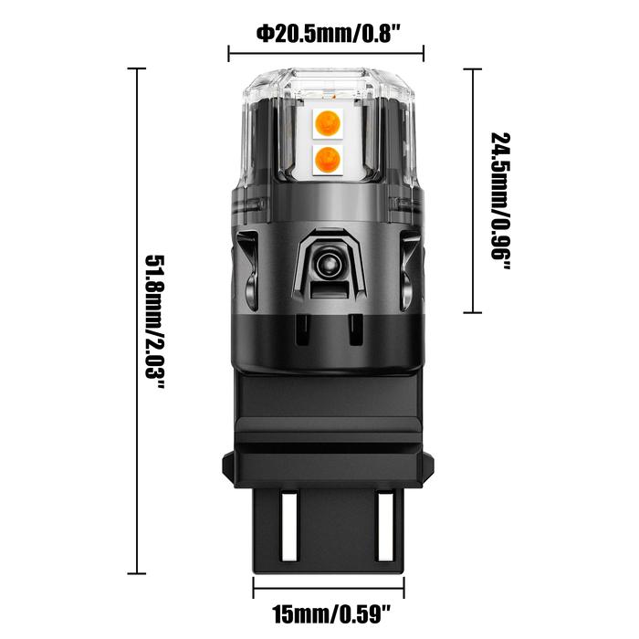 🆕T25 3157 3156 LED Turn Signal Light Rear/Front, Side Marker Light Bulbs 13W 500% High Brightness CAN-Bus Error Free 3000K Amber B52 Series | 2 Bulbs