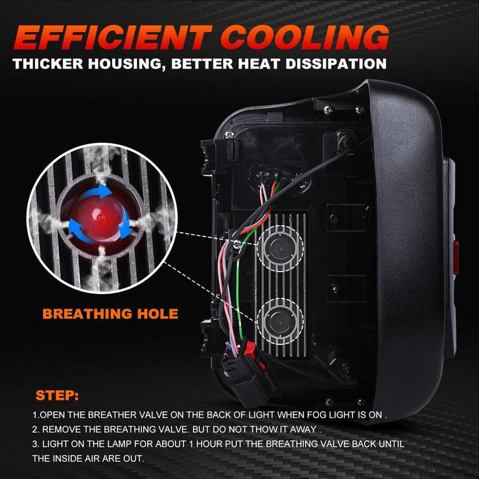LED driving light with efficient cooling, breathing hole design for heat dissipation, ideal for off-road use