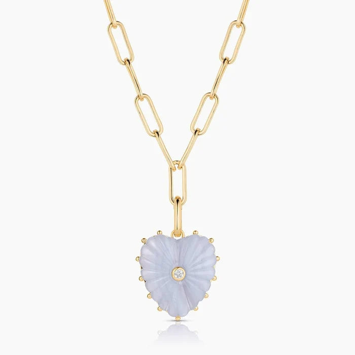 THATCH Malene Blue Lace Heart Charm and Chain