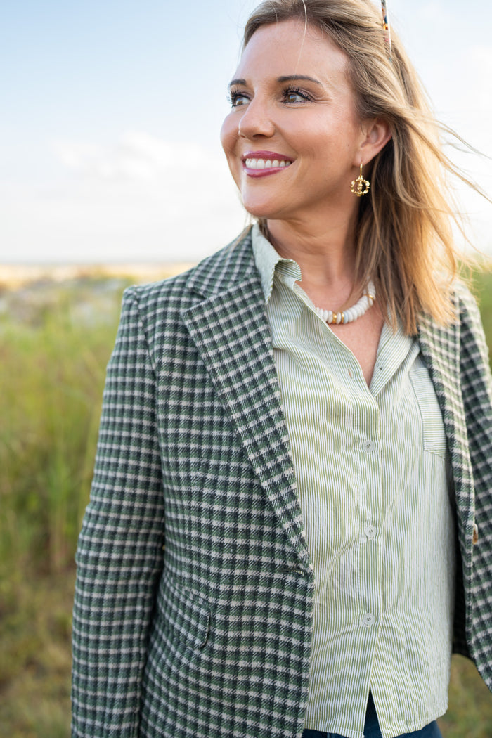 The Little Project Georgia Blazer - Basil
