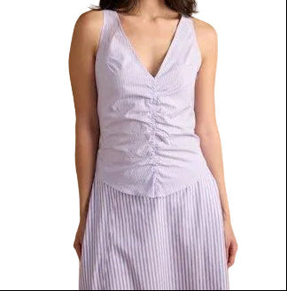 Thomas & Lourdes Louanne Top - Lavender Stripe