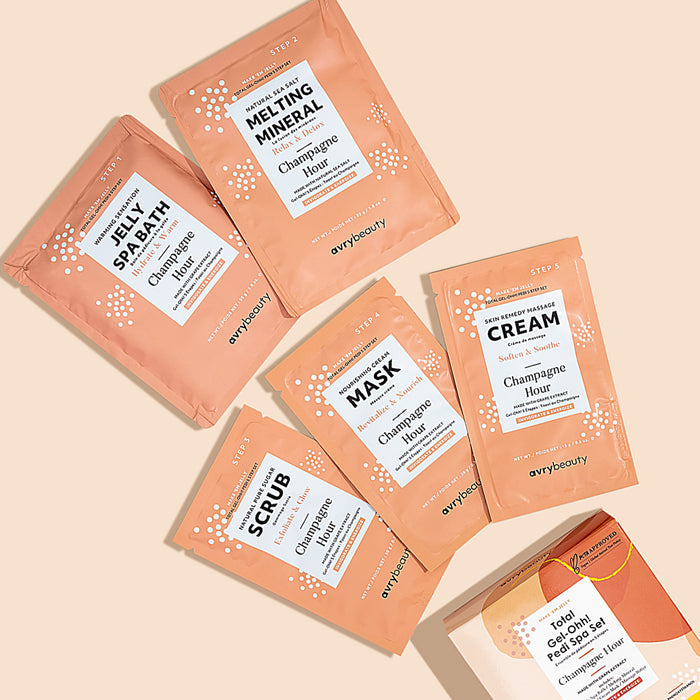 Total Gel-Ohh 5 Step Pedi Spa Set - Champagne Hour