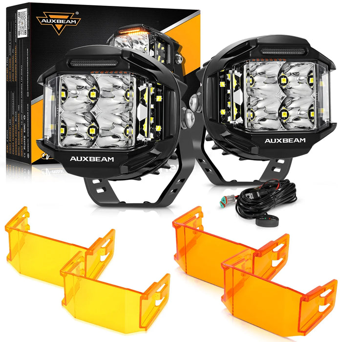 2Pcs Pod Light / With Dark Amber Covers + Amber Covers
