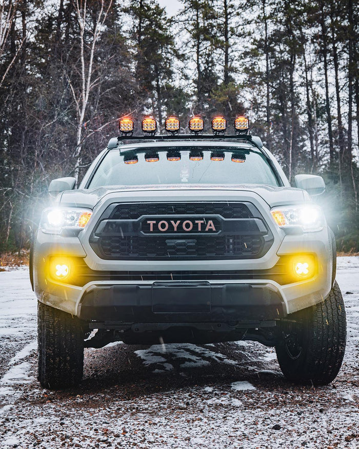 V-MAX Series 4/5/7 Inch Spot Beam Side Shooter LED Pod Lights with Amber DRL