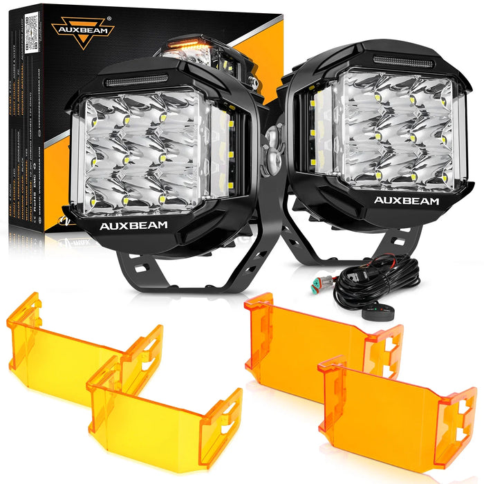 2Pcs Pod Light / With Dark Amber Covers + Amber Covers