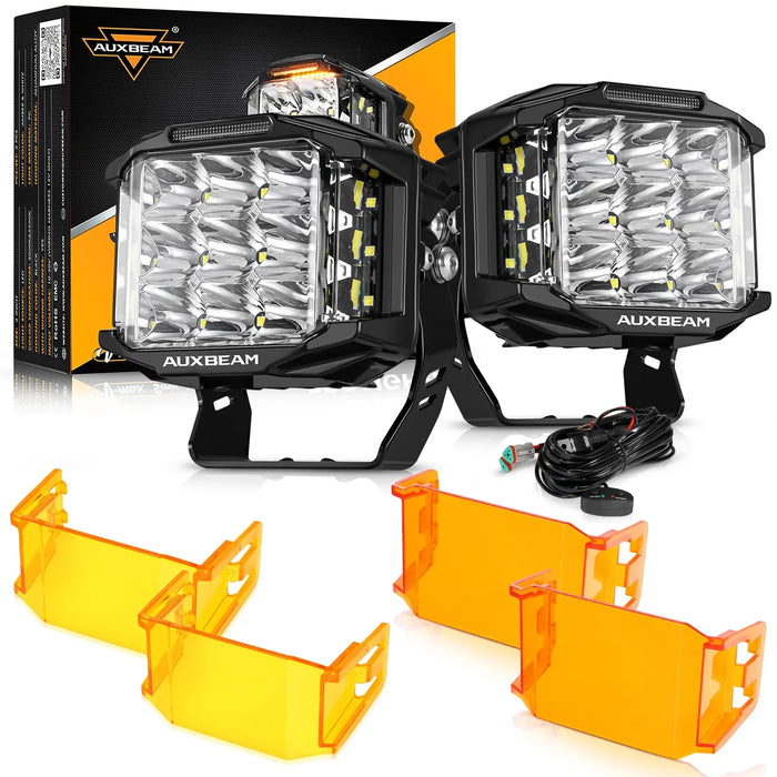 2Pcs Pod Light / With Dark Amber Covers + Amber Covers