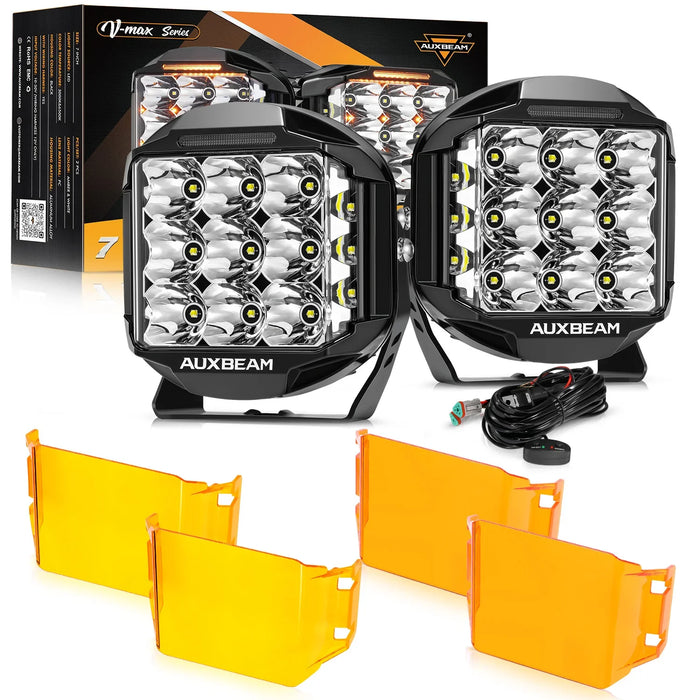 2Pcs Pod Light / With Dark Amber Covers + Amber Covers