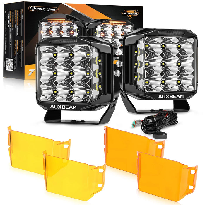2Pcs Pod Light / With Dark Amber Covers + Amber Covers