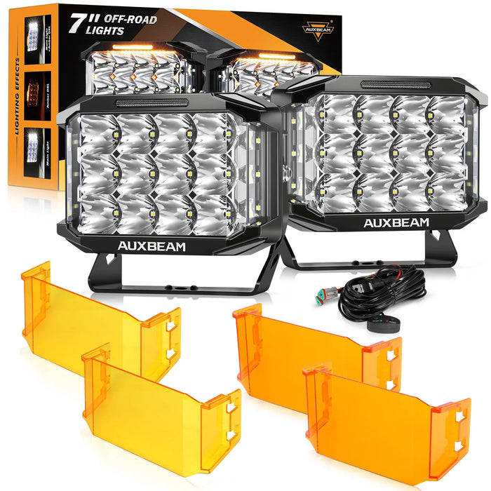 2Pcs Pod Light / With Dark Amber Covers + Amber Covers