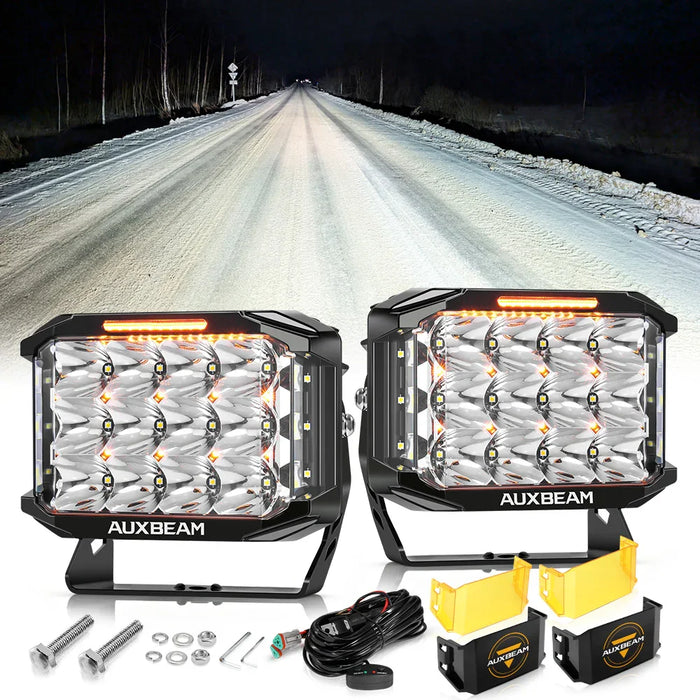 2Pcs Pod Light / With Black Covers + Amber Covers