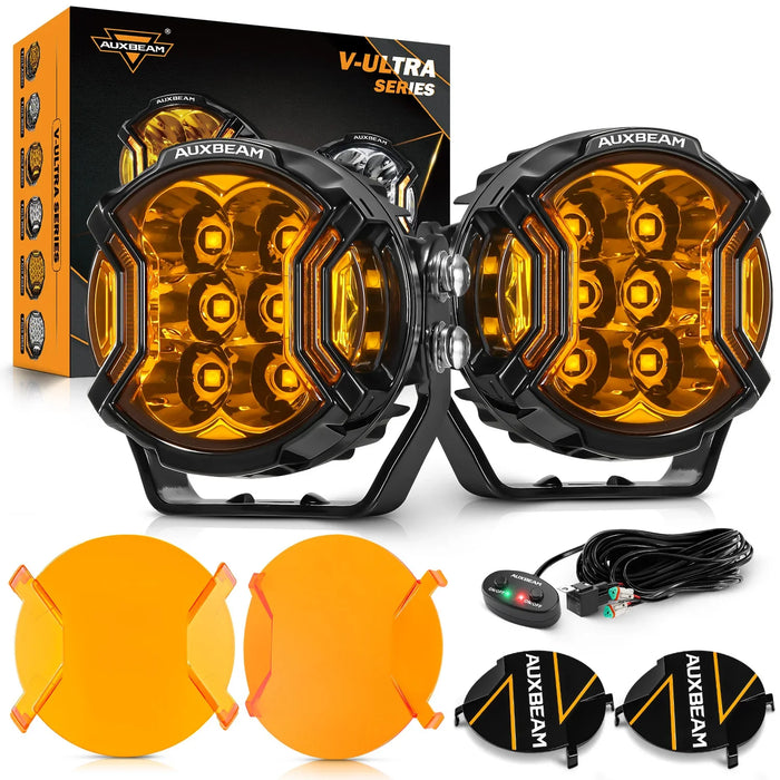 2Pcs Pod Lights / Dark Amber Covers + Black Covers