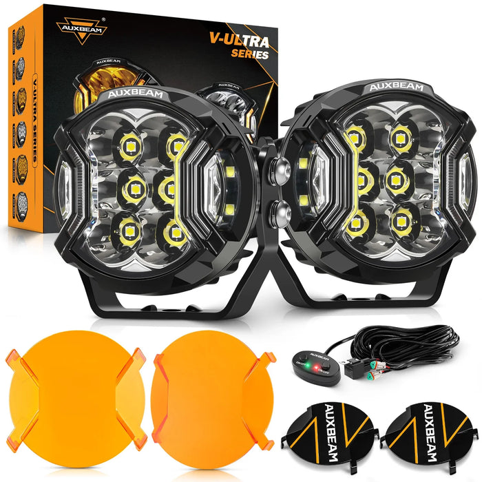 2Pcs Pod Lights / Dark Amber Covers + Black Covers