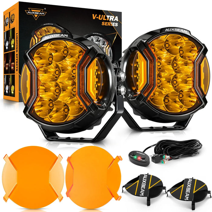 2Pcs Pod Lights / Dark Amber Covers + Black Covers