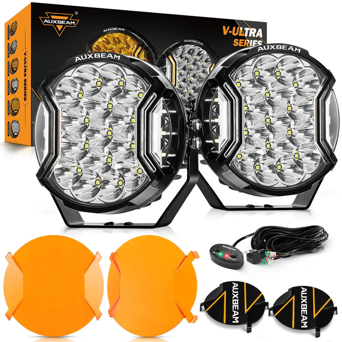 2Pcs Pod Lights / Dark Amber Covers + Black Covers