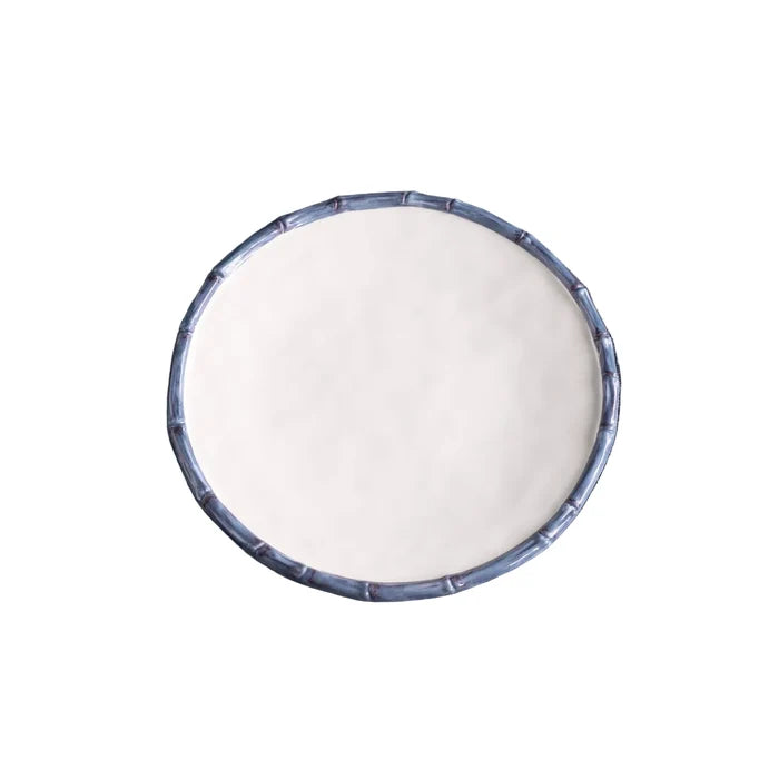 VIDA Bamboo Plates White and Blue 11" - Set of 4