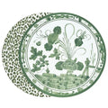 VIDA Faenza and Cheetah Reversible Round Placemats Set of 4 (White and Green)
