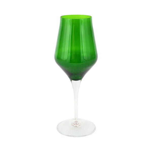 Vietri Contessa Green Wine Glass - 9 oz
