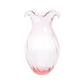 Vietri Hibiscus Glass Vertical Fluted Small Vase - Pink, Clear, or Green