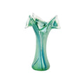 Vietri Onda Green Glass Twisted Flower Vase