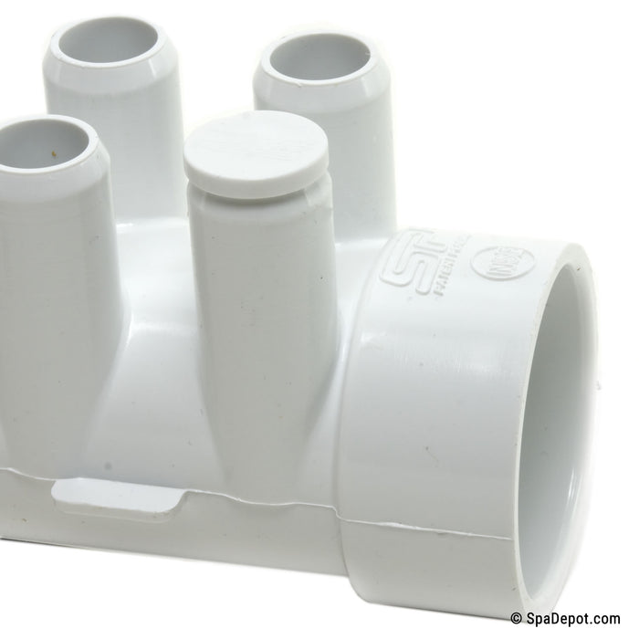 Water Manifold 1.5"SS x 1.5"SP (10) 3/4" Barbs