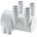 Water Manifold 2"SS x Dead End (4) 3/4" Barbs