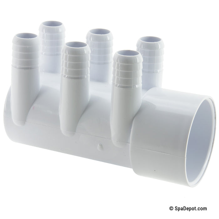 Water Manifold 2"SS x Dead End (6) 3/4" Barbs