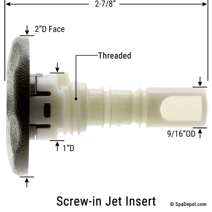 Waterway 2" Cluster Storm Directional Screw-in Jet Insert - Gray