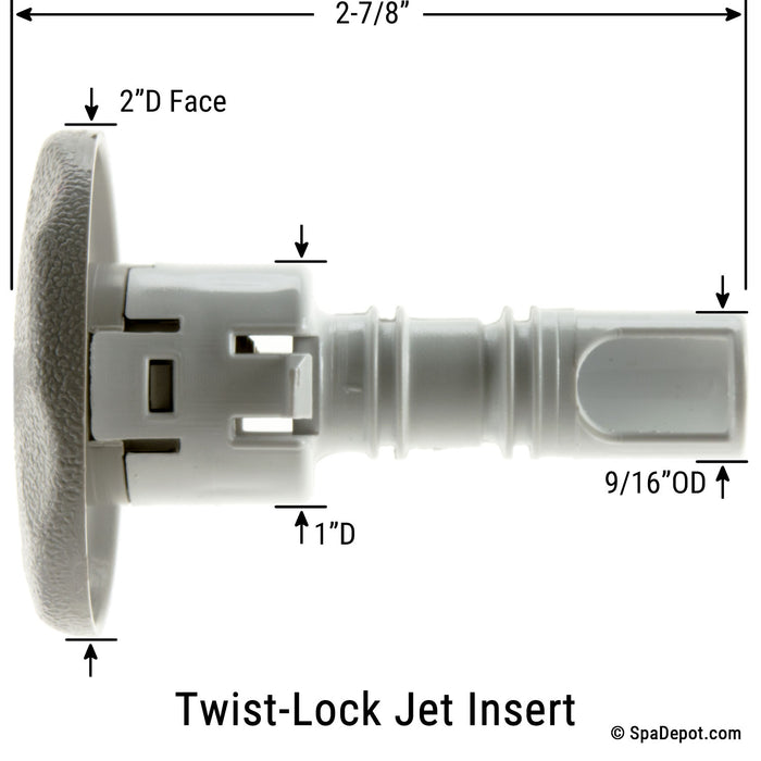 Waterway 2" Cluster Storm Directional Twist-Lock Jet Insert - Sterling Gray