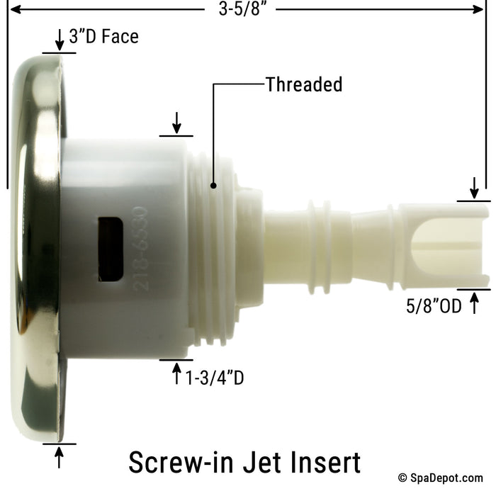 Waterway 3" Mini Storm Directional Screw-in Jet Insert - Stainless